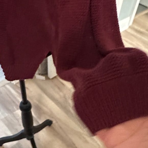 Harper Hooded Cardigan in Rich Burgundy - Picture 7 of 8